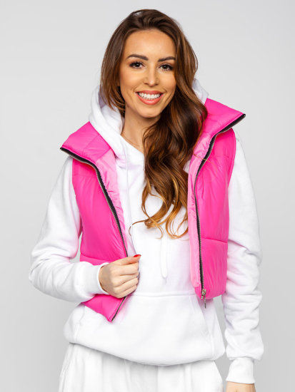 Gilet court matelassé pour femme rose Bolf 82330