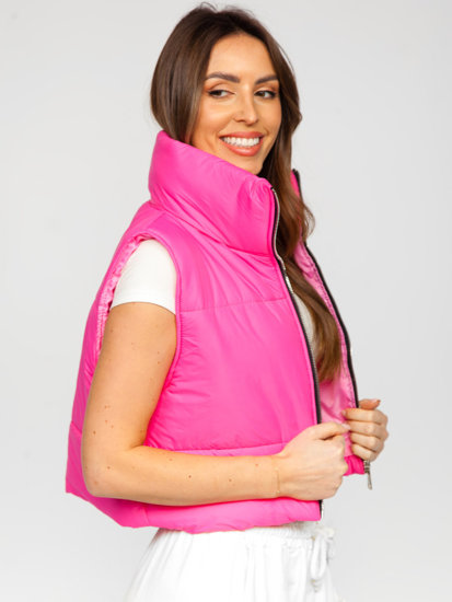 Gilet court matelassé pour femme rose Bolf 82330