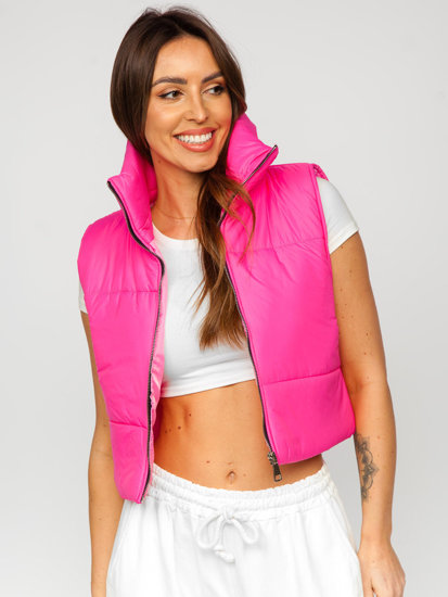 Gilet court matelassé pour femme rose Bolf 82330