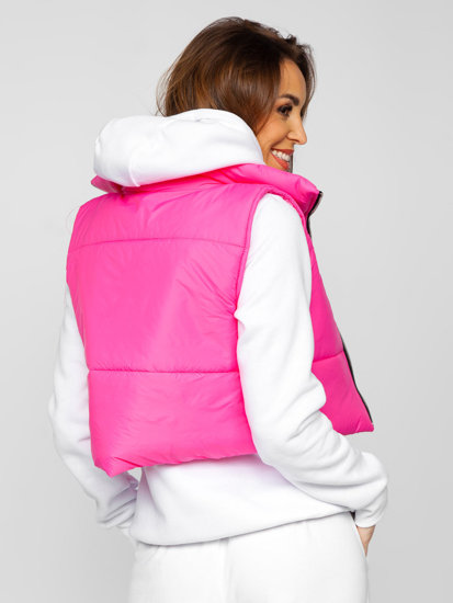 Gilet court matelassé pour femme rose Bolf 82330