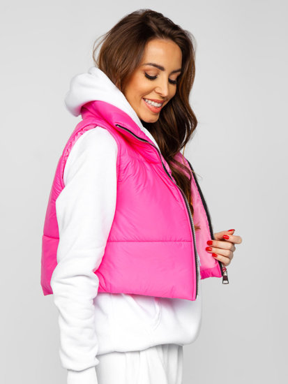 Gilet court matelassé pour femme rose Bolf 82330