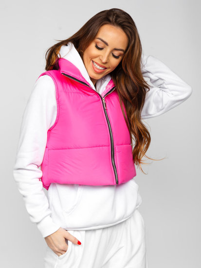 Gilet court matelassé pour femme rose Bolf 82330