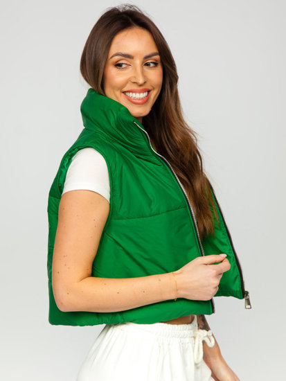 Gilet court matelassé pour femme vert Bolf 82330