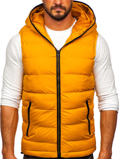 Gilet épais matelassé à capuche pour homme camel Bolf 7M805