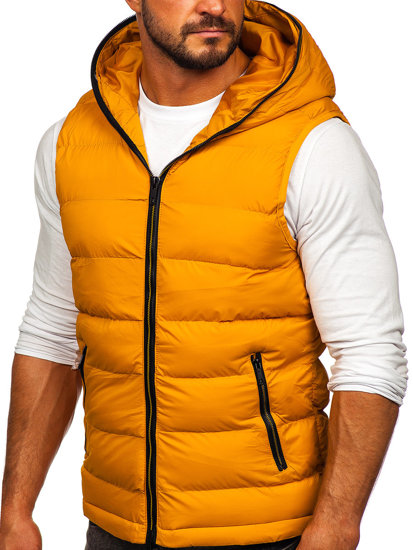 Gilet épais matelassé à capuche pour homme camel Bolf 7M805