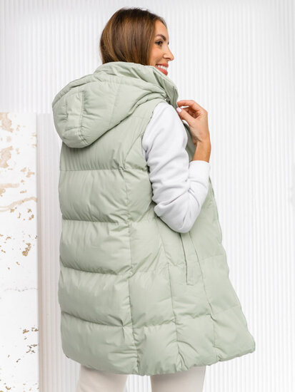 Gilet long matelassé pour femme vert Bolf 5M721