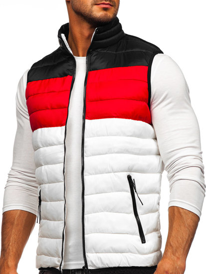 Gilet matelassé blanc-noir pour homme Bolf HDL88005