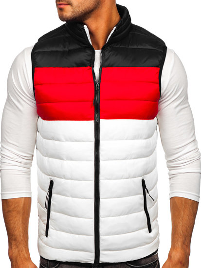 Gilet matelassé blanc-noir pour homme Bolf HDL88005