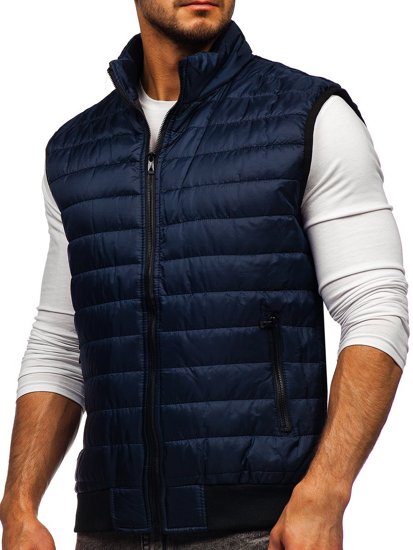 Gilet matelassé bleu foncé pour homme Bolf MY77