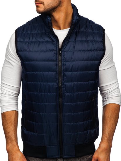 Gilet matelassé bleu foncé pour homme Bolf MY77