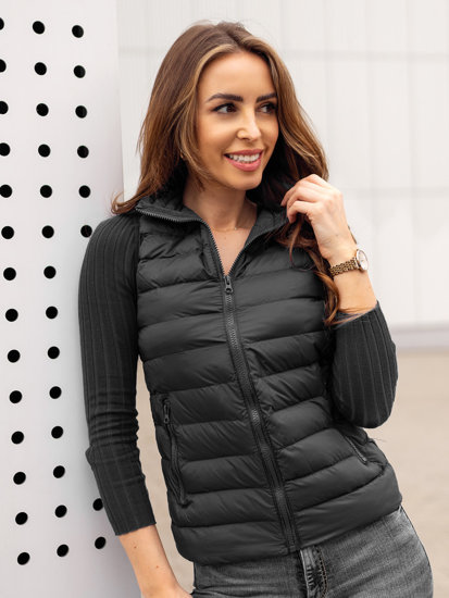 Gilet matelassé pour femme noir Bolf 23077A