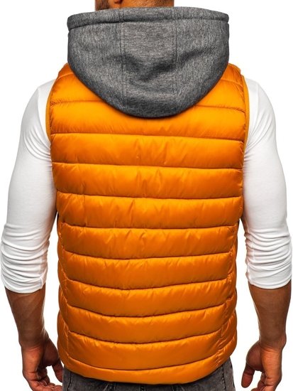 Gilet matelassé pour homme à capuche camel Bolf B2901 