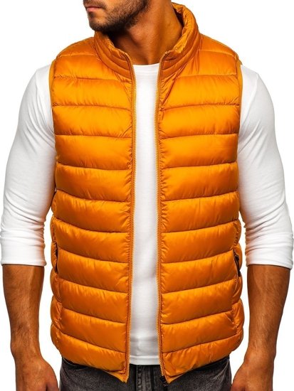 Gilet matelassé pour homme à capuche camel Bolf B2901 