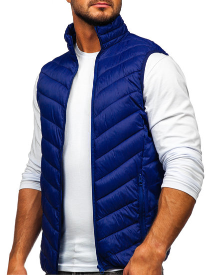 Gilet matelassé pour homme bleu foncé Bolf 13073