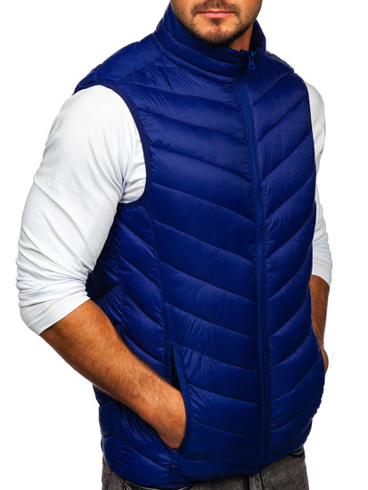 Gilet matelassé pour homme bleu foncé Bolf 13073