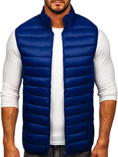 Gilet pour homme matelassé sans capuche bleu foncé Bolf LY32