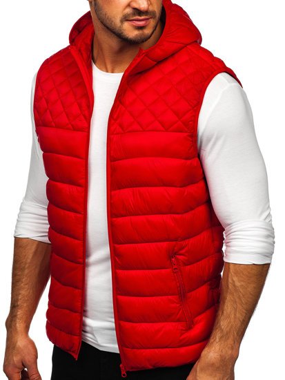 Gilet pour homme rouge matelassé à capuche Bolf HDL88003  