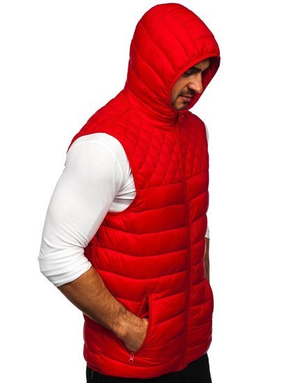 Gilet pour homme rouge matelassé à capuche Bolf HDL88003  