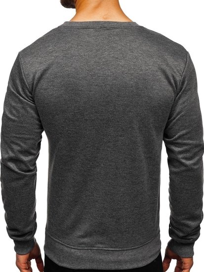 Graphite sweat-shirt pour homme sans capuche Bolf JZ11050