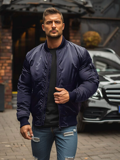 Homme Blouson bomber de transition Bleu foncé Bolf AK95A2