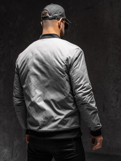 Homme Blouson bomber de transition Gris Bolf AK95A1