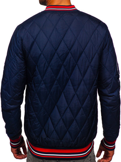 Homme Blouson bomber de transition matelassé Bleu foncé Bolf HSS057