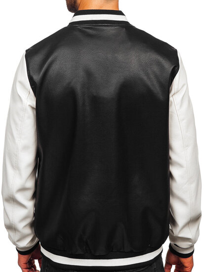 Homme Blouson bomber en cuir Noir Bolf 11Z8112