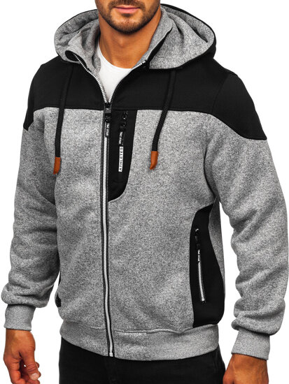 Homme Blouson de transition à capuche Gris Bolf TC1267