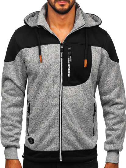 Homme Blouson de transition à capuche Gris Bolf TC1268