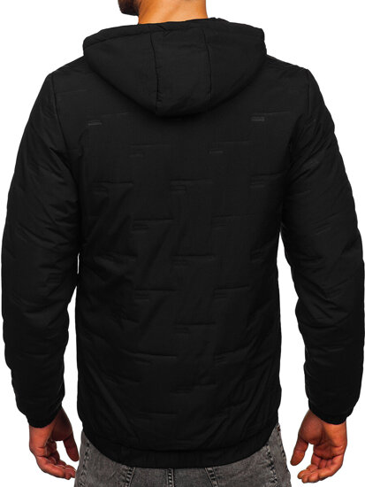 Homme Blouson de transition à capuche Noir Bolf 5M3116