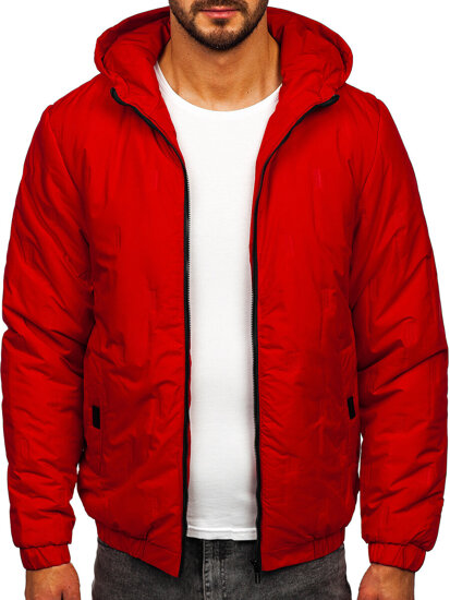 Homme Blouson de transition à capuche Rouge Bolf 5M3116