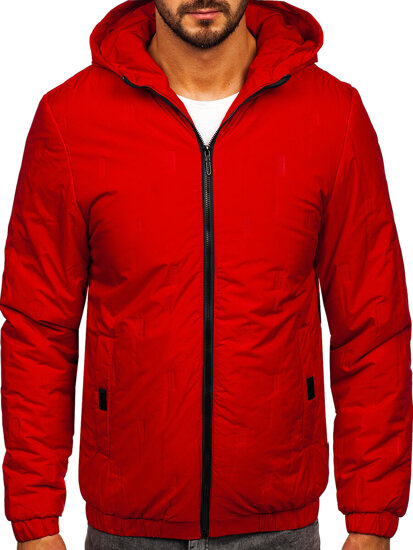 Homme Blouson de transition à capuche Rouge Bolf 5M3116