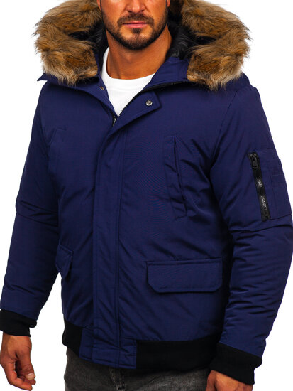 Homme Blouson d'hiver Bleu foncé Bolf 2019A