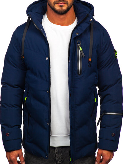 Homme Blouson d'hiver Bleu foncé Bolf 5M3137