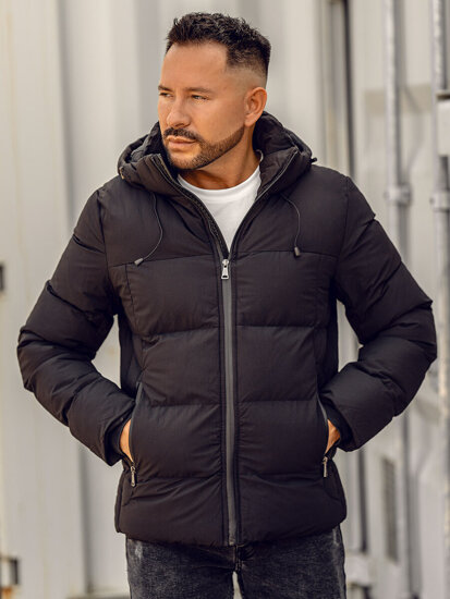 Homme Blouson d'hiver Noir Bolf 9978A