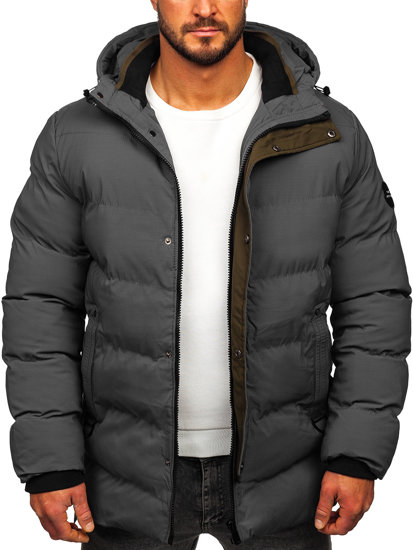 Homme Blouson d'hiver matelassé Gris Bolf 7330