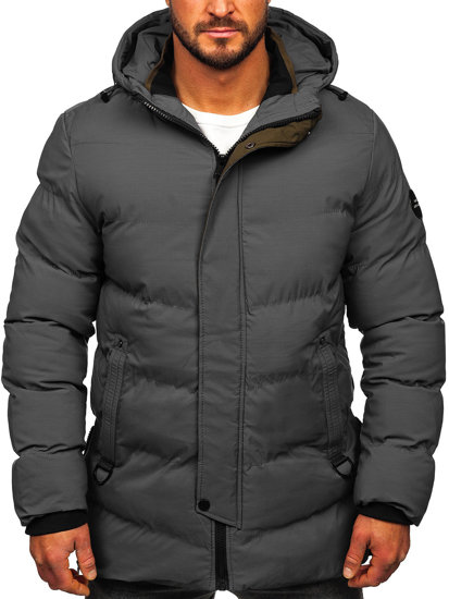 Homme Blouson d'hiver matelassé Gris Bolf 7330