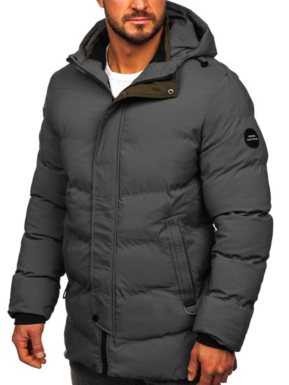 Homme Blouson d'hiver matelassé Gris Bolf 7330