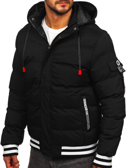 Homme Blouson d'hiver matelassé Noir Bolf HSS047