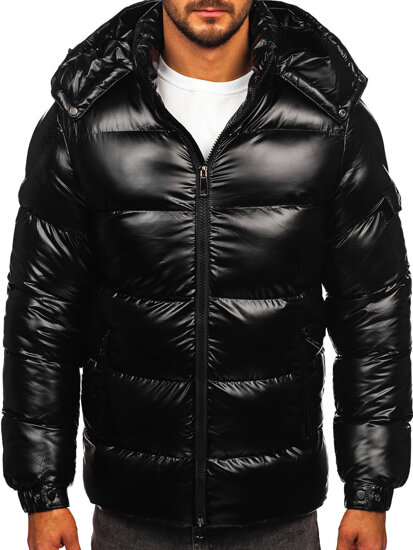 Homme Blouson d'hiver matelassé Noir Bolf R20017