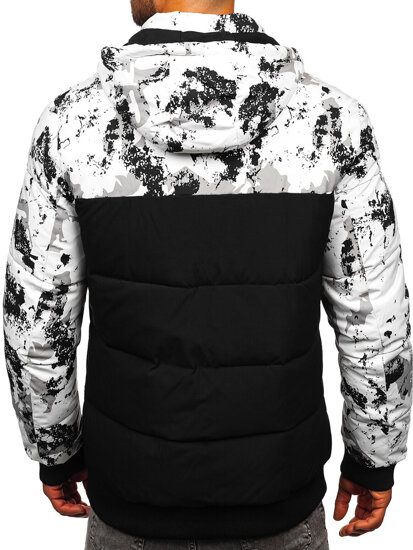 Homme Blouson d'hiver matelassé imprimé Noir Bolf 31M5030