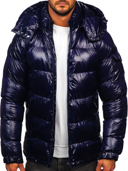 Homme Blouson d'hiver matelassée Bleu foncé Bolf 9976