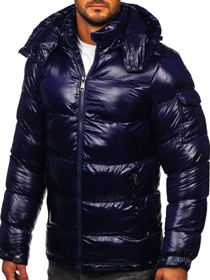 Homme Blouson d'hiver matelassée Bleu foncé Bolf 9976