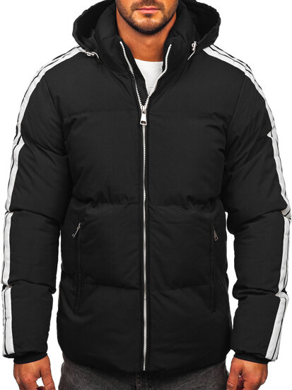 Homme Blouson d'hiver matelassée Noir Bolf 9979