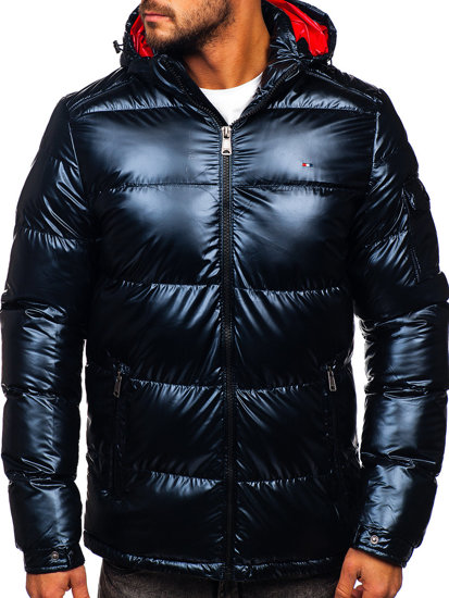 Homme Blouson d'hiver matelassée oversize Bleu foncé Bolf EX2138B