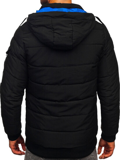 Homme Blouson d'hiver réversible Noir-Bleu Bolf SM23-506