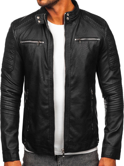 Homme Blouson en cuir Noir Bolf 11Z8055