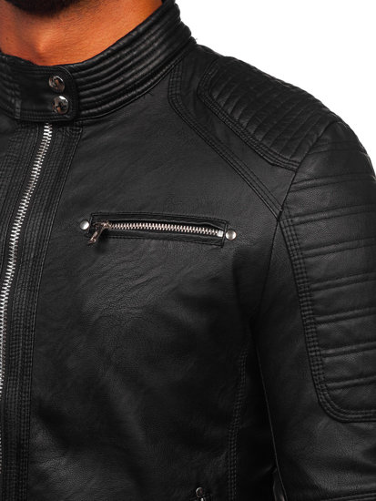 Homme Blouson en cuir Noir Bolf 11Z8055