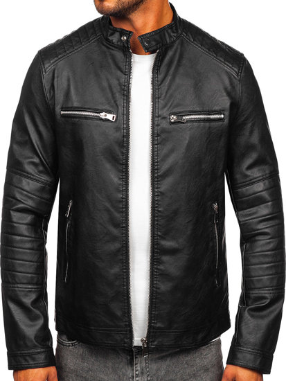 Homme Blouson en cuir Noir Bolf 11Z8066