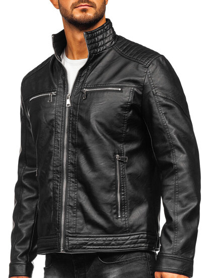 Homme Blouson en cuir Noir Bolf 11Z8150